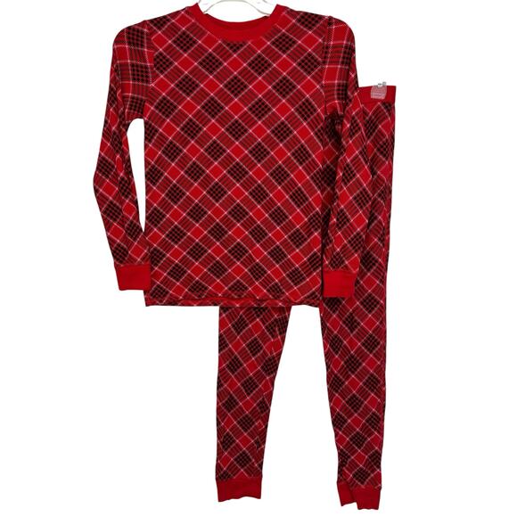 Victoria's Secret Thermal Pajama Set Red Plaid Jogger Long Sleeve Holiday Size S - Picture 2 of 9